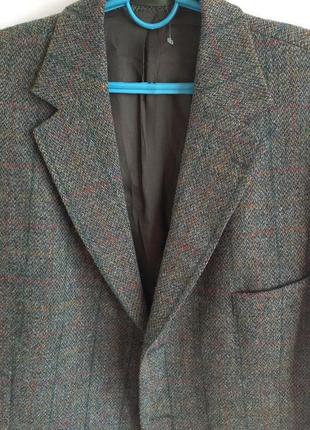 Шерстяной твидовый пиджак harris tweed очень красивый8 фото