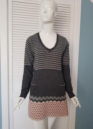 Теплая качественная кофта туника с шерстью ягненок joe browns