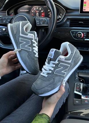 Шикарные женские кроссовки new balance 574 grey reflective серые2 фото