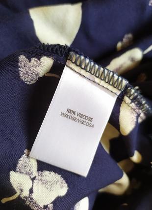 Базовое качественное универсальное темно синее платье миди с пышной юбкой вискоза7 фото