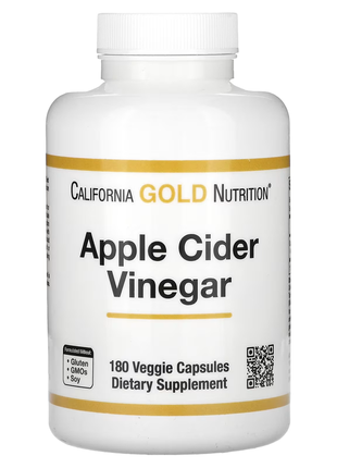 California gold nutrition, яблочный уксус, 180 растительных капсул