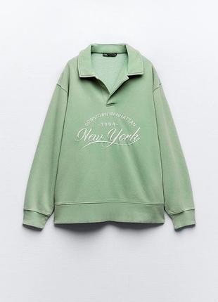 Свитшот поло оверсайз zara