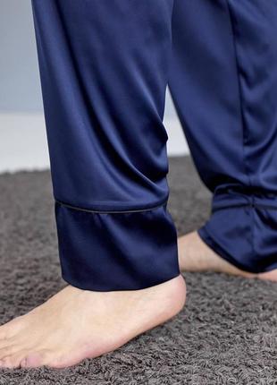 Пижама мужская комплект для дома шелк на пуговицах 4 цвета10 фото