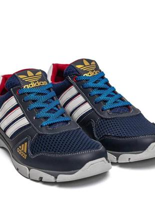 Чоловічі кросівки літні сітка adidas tech flex blue