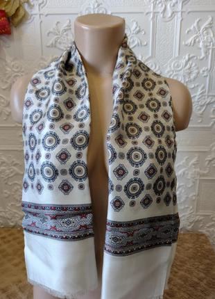 Вінтажний шовковий шарф-кашне чоловічий двосторонній подвійний.