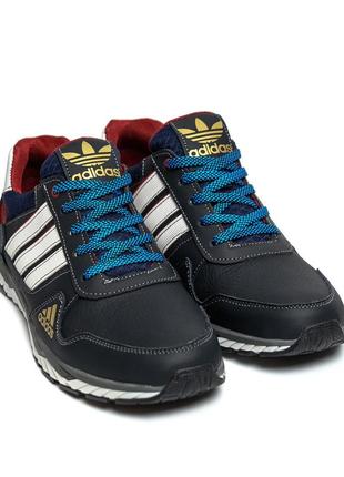 Чоловічі шкіряні кросівки adidas tech flex blue2 фото