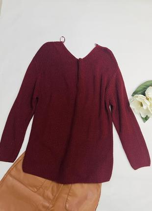 Красивая вязаная кофта свитер с ажурной спинкой