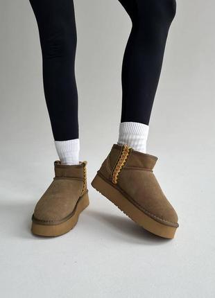 Ugg ultra Чоловічі braid platform boot olive10 фото