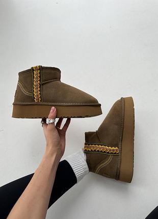 Ugg ultra Чоловічі braid platform boot olive5 фото