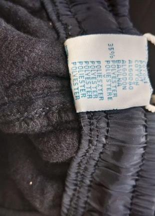 Детские болоневые штаны на флисе черные/синие taurus