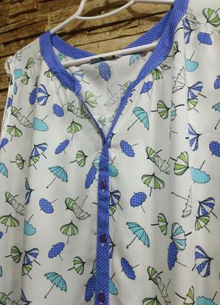 Красивая вискозная блузка, штапельная блузка с зонтиками tu8 фото
