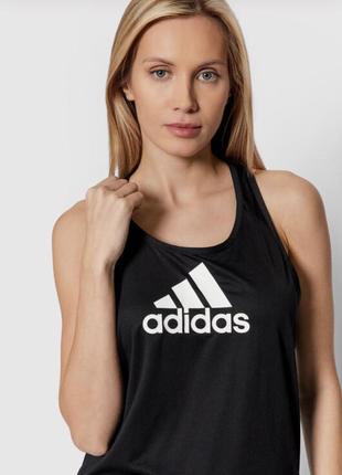 Спортивна жіноча майка adidas чорна базова2 фото