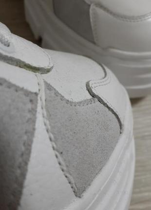 Кожаные зимние кроссовки на толстой подошве6 фото