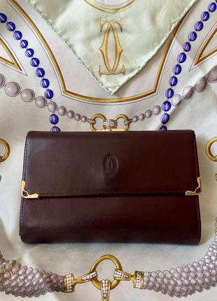 Вінтажний, шкіряний гаманець, cartier