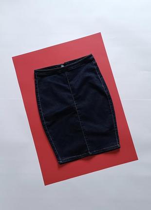 Джинсовая мини юбка синяя по фигуре карандаш vero moda