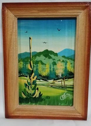 Картина маслом в деревянной рамке.