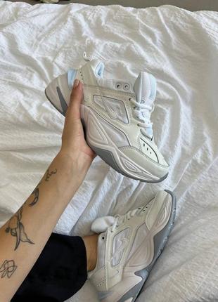 Женские кожаные кроссовки nike m2k tekno white найк м2к техно текно6 фото