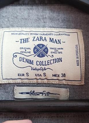 Zara man чёрная джинсовая рубашка размер s4 фото