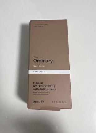 Сонцезахисний крем для тіла the ordinary suncare mineral uv filters spf 15 with antioxidants з мінеральними фільтрами, 50 мл