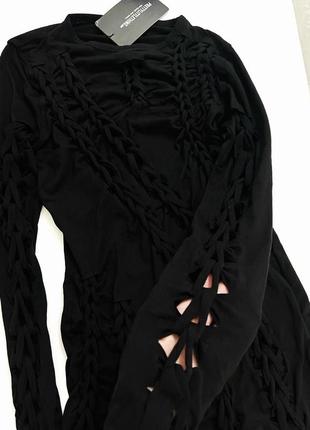 Платье с разрезами сетка черная m s plt5 фото