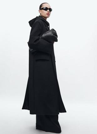 Довге пальто в чоловічому стилі з вовною zara limited edition3 фото