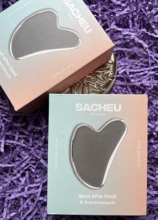 Гуаша для лица из нержавеющей стали sacheu beauty