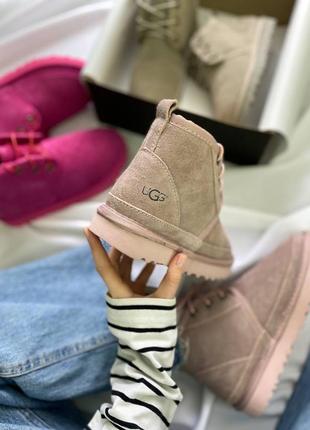 Уггі з натуральним хутром ugg neumel "pink"8 фото