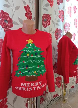Женская одежда/ кофта свитер новогодний красный ❤️ 46/48 размер, акрил1 фото