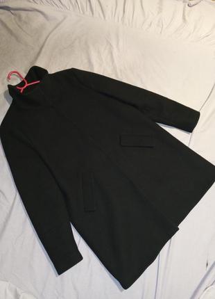 Шерстяное-52%,деми,элегантное,чёрное пальто,большого размера,pimkie4 фото