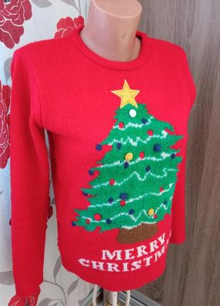Женская одежда/ кофта свитер новогодний красный ❤️ 46/48 размер, акрил2 фото