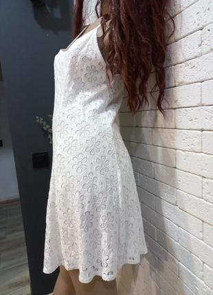 Красивая, нежная, стильная, из кружева молочная,короткая, платье2 фото