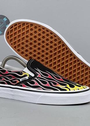 Нові унісекс кеди vans slip on mushup flames кеды ванс кроссовки