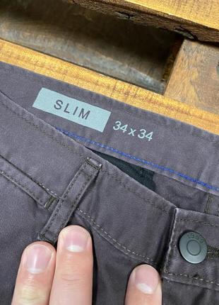 Мужские повседневные хлопковые брюки (штаны) gap (гэп лрр идеал оригинал коричневые)5 фото