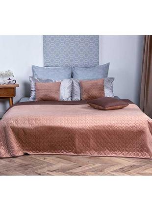 Двустороннее декоративное покрывало “velour” cappuccino 180х220 см