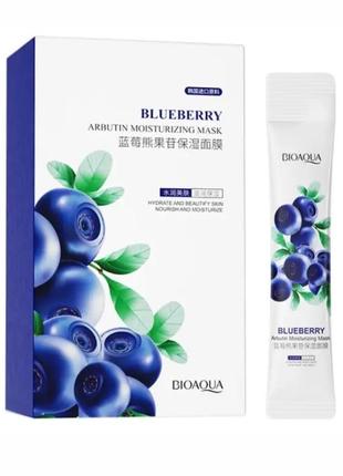 Увлажняющая маска для лица с черникой bioaqua blueberry mask1 фото