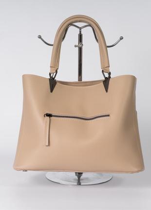 Женская сумка бежевая сумка классическая, базовая сумка тоут деловая сумка3 фото