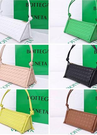 Сумка bottega veneta плетена трикутна зелена чорна коричнева біла8 фото