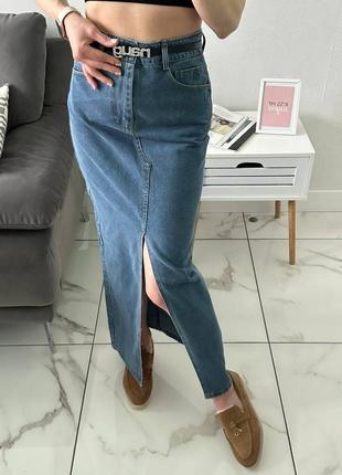 Юбка джинс с поясом в комплекте