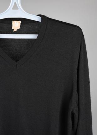 Maerz мужской легкий свитер черный шерстяной размер m l