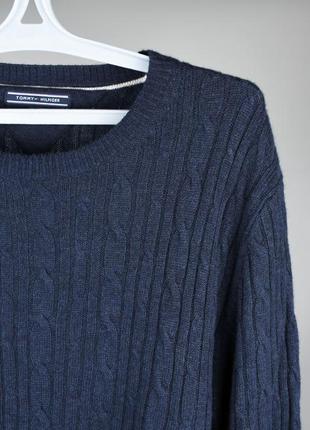 Tommy hilfiger мужской шерстяной свитер темно-синий размер l xl
