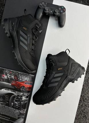 Мужские кроссовки adidas terrex swift r gore-tex fur / адедас / утепленные / зимние / обувь / водонепроницаемые / черные, серые / с мехом