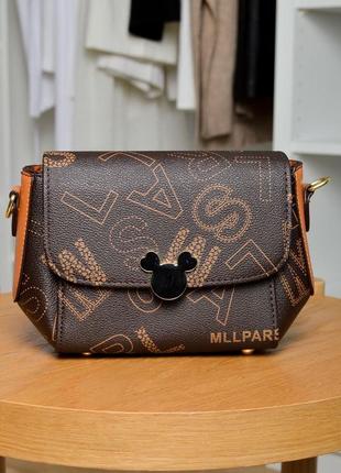 Жіноча сумка (крос-боді) коричнева mllpars 22х14х7 см
