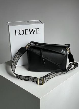 👜 loewe small puzzle bag in classic calfskin black