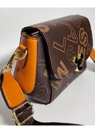 Жіноча сумка (крос-боді) коричнева mllpars 22х14х7 см5 фото