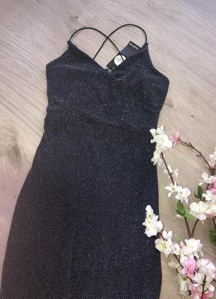 Вечернее облегающее люрексовое платье, вечернее платье миди,3 фото