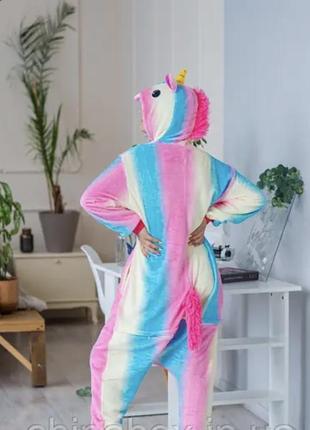 Кигуруми пижама цельная радужный единорог пастель зефирный единорог6 фото