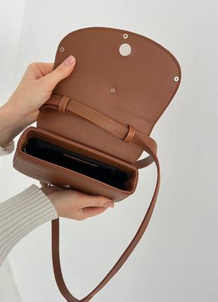 Жіноча сумка diesel 1dr denim iconic shoulder bag brown люкс якість3 фото