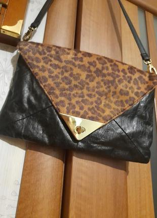 Клатч-конверт замінник шкіри тваринний принт