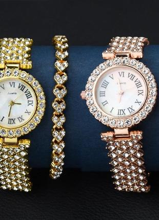 Шикарные женские наборы, часы,браслет,серьги в ассортименте &lt;unk&gt;😍2 фото
