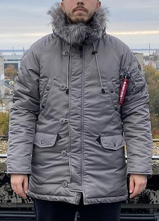 Аляска n-3b classic серая graffit grafit charcoal n 3b alyaska парка куртка